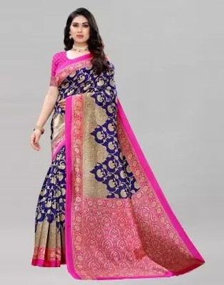 Suali Printed Bollywood Art Silk Saree(Blue)