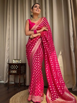 BHUMIKA CREATION Woven Bollywood Cotton Silk Saree(Pink)