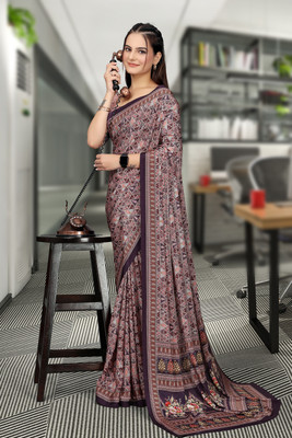 K 5 FASHION Digital Print Bollywood Crepe Saree(Multicolor)