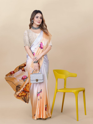 Caoimhe Self Design Bollywood Crepe Saree(Multicolor)