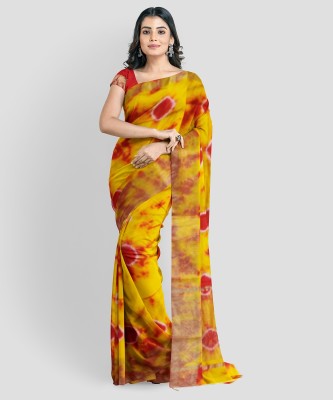 Priya Printed Bandhani Dupion Silk Saree(Multicolor)