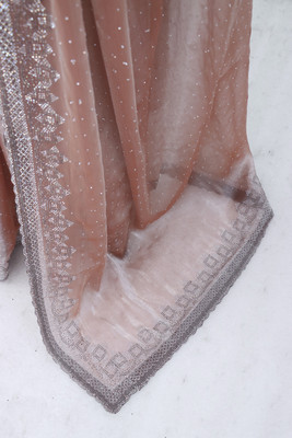 Jennyfab Embellished Bollywood Brasso Saree(Pink)