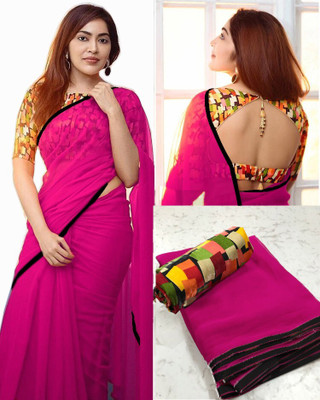 Sareez House Digital Print Bollywood Georgette Saree(Pink)
