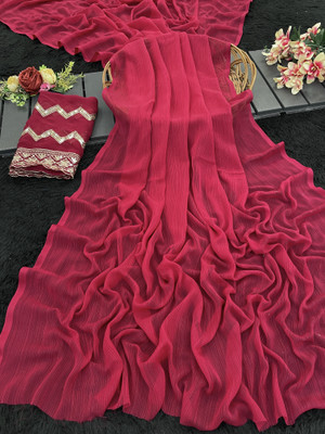 Sanskriti Synthetics Embellished Bollywood Georgette Saree(Pink)