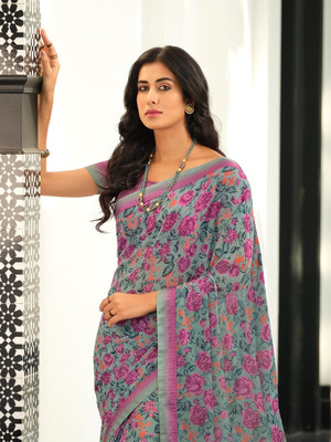 vairagee Woven Bollywood Georgette Saree(Grey)
