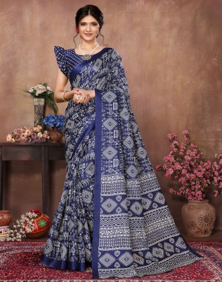 YASHIKA Printed Bollywood Art Silk Saree(Blue)