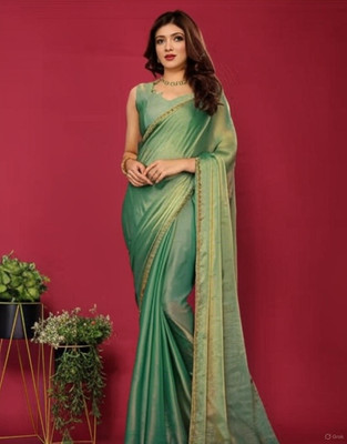 JAISWALSAREES Embellished Bollywood Chiffon Saree(Green)