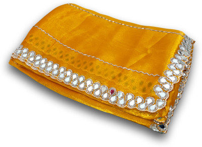 SAVEJ TRADER Embellished, Self Design Assam Silk Jimmy choo Saree(Yellow)