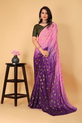 Mionas Self Design Bhagalpuri Chiffon Saree(Purple)