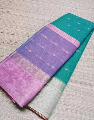 Parbati fashion Self Design, Color Block Tant Pure Cotton Saree(Multicolor)