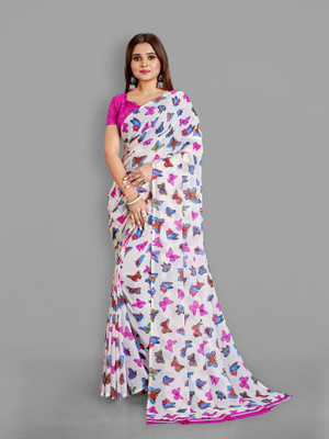Bansari Textiles Self Design, Checkered Bollywood Georgette Saree(Multicolor)