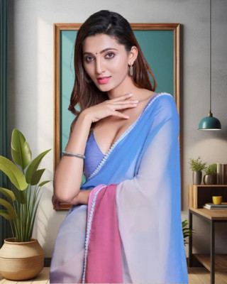 Jayu Dyed Bollywood Georgette Saree(Multicolor)