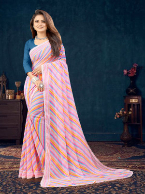 vairagee Checkered Bollywood Georgette Saree(Multicolor)