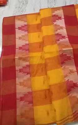 Sandhyatara Woven Tant Pure Cotton Saree(Yellow)
