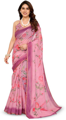Moda Rapido Printed Bollywood Silk Blend Saree(Pink)