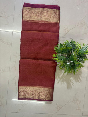 PANKHUDI FASHION Self Design Bollywood Organza Saree(Maroon)