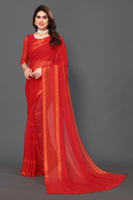 SARETRA MALL Embellished Bollywood Chiffon Saree(Red)