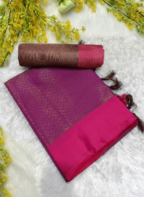 Classy Foriever Woven Bollywood Silk Blend Saree(Magenta)