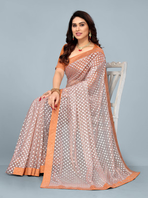 ISHA TRADE Self Design Bollywood Lycra Blend Saree(Orange)