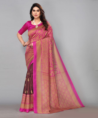 Nirvaan Printed Bollywood Art Silk Saree(Purple)