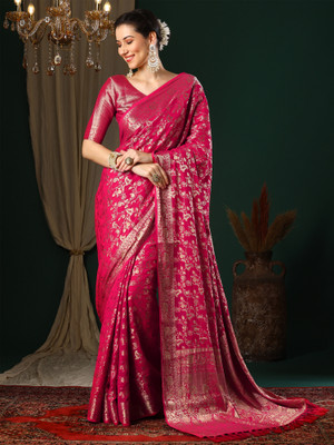 Divastri Woven Kanjivaram Georgette Saree(Pink)