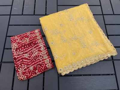 RIDDHISIDDHI NX Embroidered Bollywood Chiffon Saree(Cream)