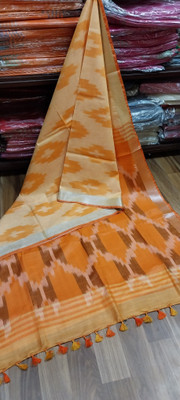 DD Handloom Self Design Ikkat Cotton Blend Saree(Multicolor)