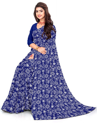 nirmal creation Printed Bollywood Georgette Saree(Multicolor)