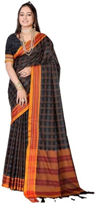 NEEL TEXTILES Self Design Bollywood Chiffon Saree(Black)