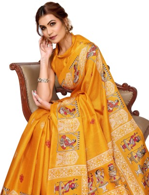 Priyashi Self Design Bollywood Art Silk Saree(Yellow)