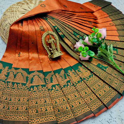 HR creation Woven Banarasi Art Silk Saree(Multicolor)