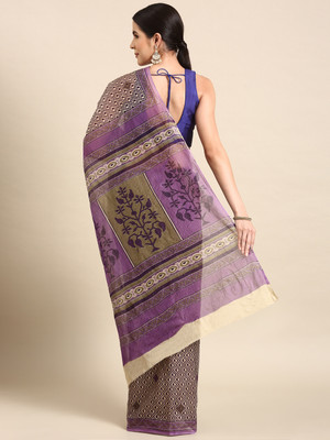 SHANVIKA Printed Daily Wear Pure Cotton Saree(Beige)