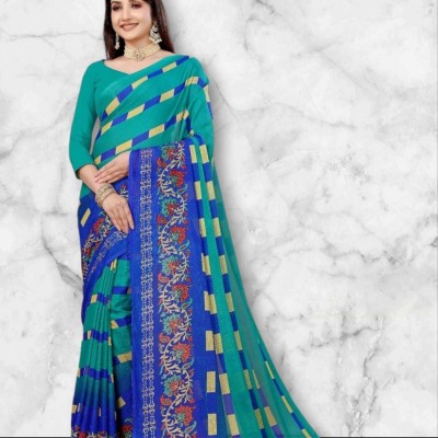 Jalaram Fashion Printed Daily Wear Georgette Saree(Green)