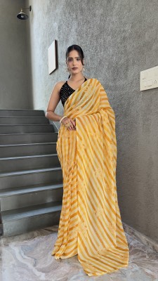 Clemira Embellished Bollywood Georgette Saree(Yellow)