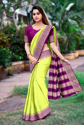 DHARMRAJ ENTERPRISE Self Design Banarasi Georgette Saree(Multicolor)