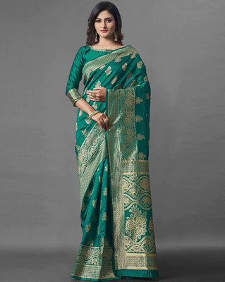 RADHEPRIYA Embroidered Banarasi Pure Silk Saree(Multicolor)