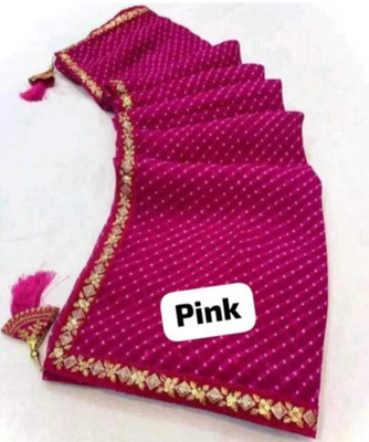 ZENFAB THREADS Embroidered Bollywood Georgette Saree(Pink)