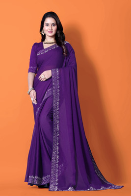 Lajamani Fashion Self Design, Embellished Bollywood Georgette Saree(Dark Blue)