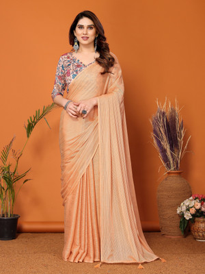 Vedant Vastram Self Design Bollywood Polyester Saree(Orange)