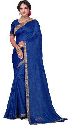 Fabthreads Printed Kanjivaram Art Silk Saree(Blue)