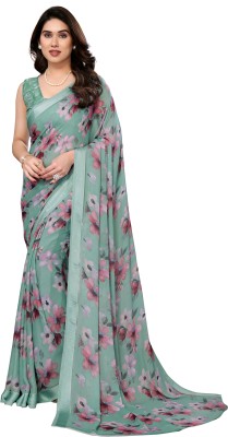 Veer NX Printed Bollywood Satin Saree(Multicolor)