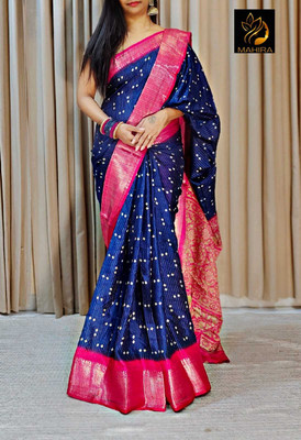 Classy Foriever Printed Bollywood Silk Blend Saree(Multicolor)