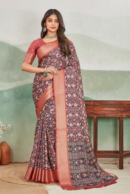AK Fashion Digital Print Bollywood Viscose Rayon Saree(Maroon)