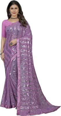 Mahalaxmi Fashion Embroidered Bollywood Georgette Saree(Pink)