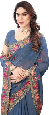 Radheradhey Embroidered Bollywood Georgette Saree(Grey)