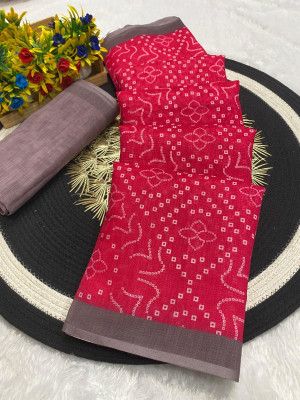 Mokshit Printed Bollywood Cotton Linen Saree(Multicolor)