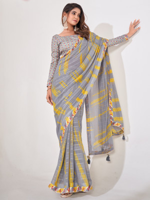 Sareemall Embellished Bollywood Georgette Saree(Grey)