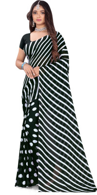 Leelavati Printed Daily Wear Georgette Saree(Black)