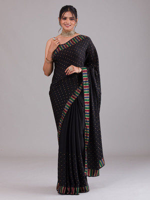 Divastri Embellished Bollywood Georgette Saree(Black)