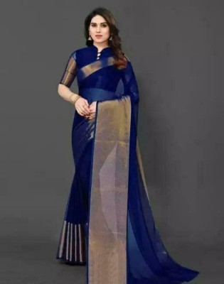 SARETRA MALL Embellished Bollywood Chiffon Saree(Blue)